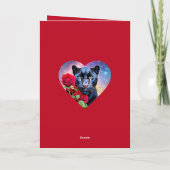 私はPantherとRed Rosesとパーソナライズされたお名前を愛している カード (裏面)