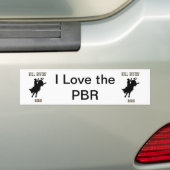 "私はPBR"の西部のロデオのバンパーステッカーを愛します バンパーステッカー (車上)