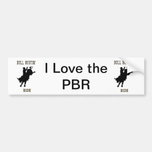 "私はPBR"の西部のロデオのバンパーステッカーを愛します バンパーステッカー