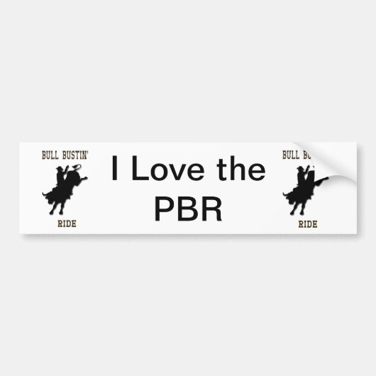 "私はPBR"の西部のロデオのバンパーステッカーを愛します バンパーステッカー (正面)