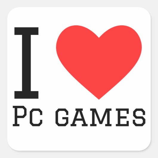 私はPCゲームのスクエアステッカーが大好き スクエアシール (正面)