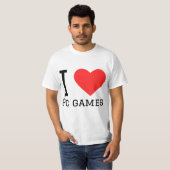 私はPCゲームのスクエアステッカーが大好き Tシャツ (正面フル)