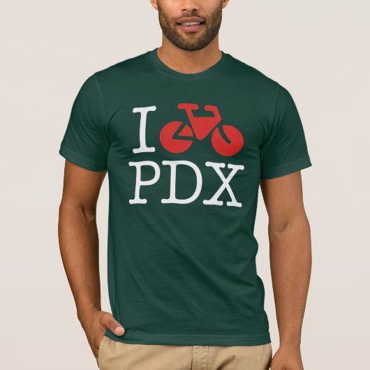 私はPDXの暗闇のTシャツを自転車に乗ります Tシャツ (正面)