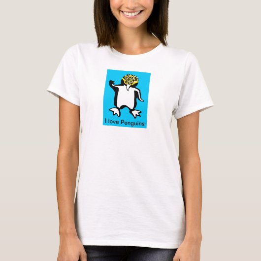 私はPENGUINSが大好き – 自然 – 南極 – Tシャツ (正面)