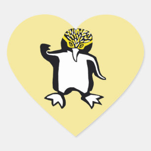 私はPENGUINSを愛する – 野生生物 – 自然 – 黄色 ハートシール