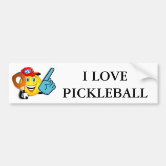 私はPickleballのバンパーステッカーを愛します バンパーステッカー