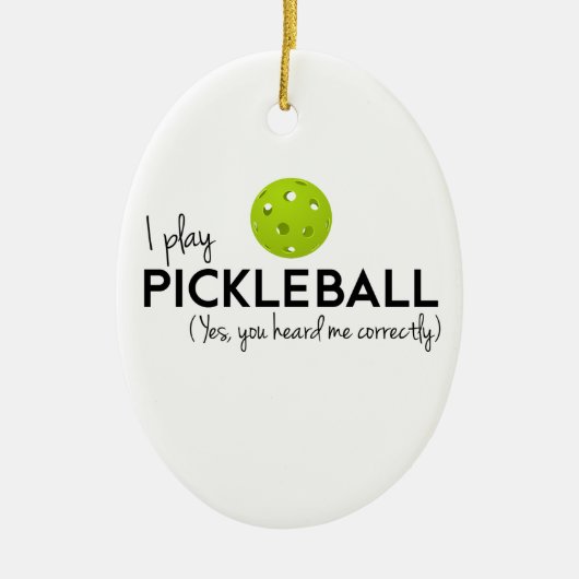 私はPickleballを遊びます セラミックオーナメント (正面)