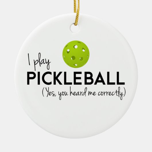 私はPickleballを遊びます セラミックオーナメント (正面)