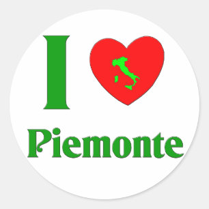 私はPiemonteイタリアを愛します ラウンドシール