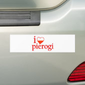 私はPierogiを愛します バンパーステッカー (車上)