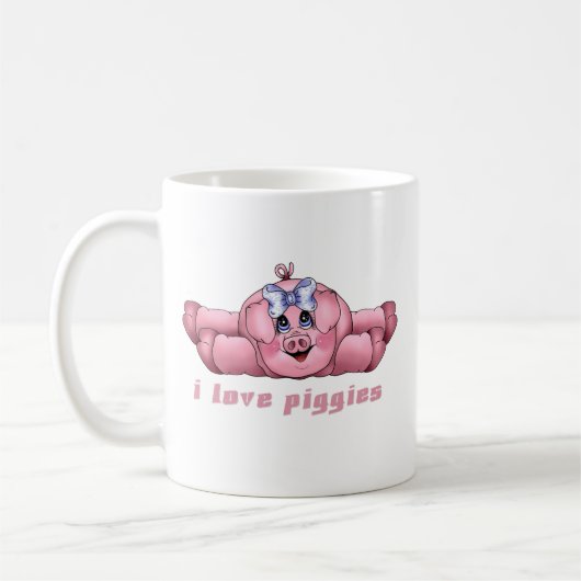 私はPiggiesを愛します コーヒーマグカップ (左)