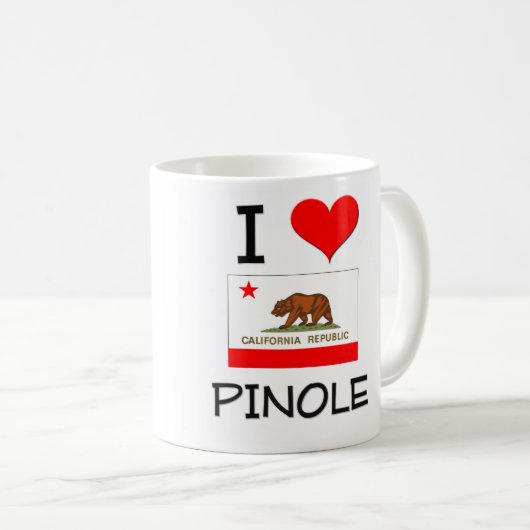 私はPINOLEカリフォルニアを愛します コーヒーマグカップ (正面右)