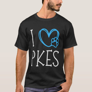 私はPkes Blackdark Grayが大好き Tシャツ