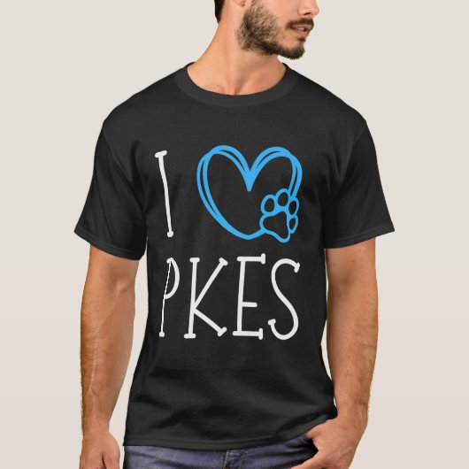 私はPkes Blackdark Grayが大好き Tシャツ (正面)