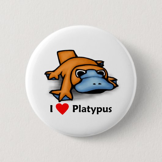 私はPlatypusを愛します 缶バッジ (正面)