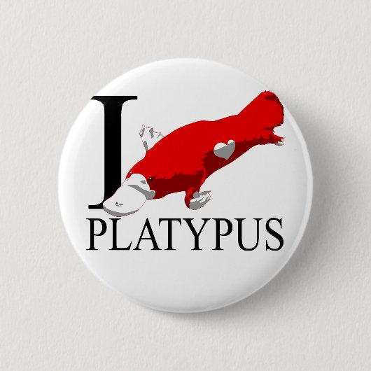 私はPlatypusボタンを愛します 缶バッジ (正面)