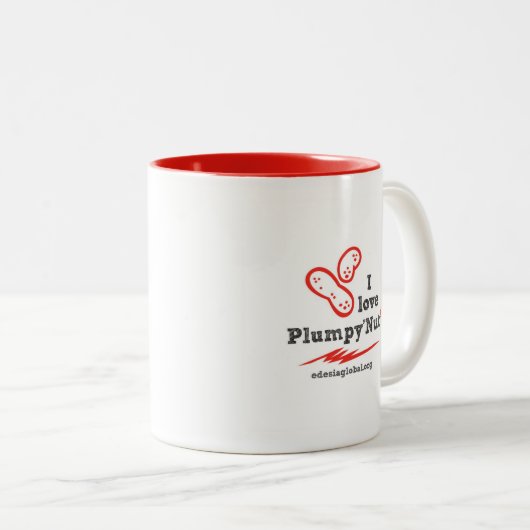 私はPlumpy'Nutのマグを愛します ツートーンマグカップ (正面右)