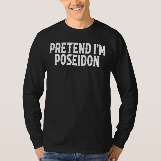 私はPoseidon衣装の仮装ギリシャの神ハロウィーンP Tシャツ (正面)