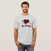 私はPOTSyの私の男性ワイシャツを愛します Tシャツ (正面フル)