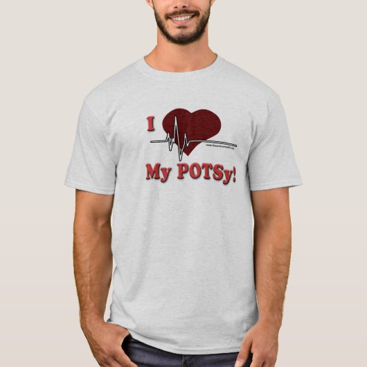 私はPOTSyの私の男性ワイシャツを愛します Tシャツ (正面)