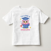 私はPre-Kの卒業生ですかわいいピンクのフクロウの卒業生です トドラーTシャツ (正面)