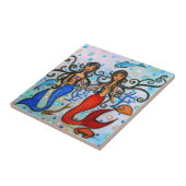 私はPrisartsによって、人魚のカップルの絵画 タイル (側面)