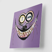 私はPRONOIDで楽観的な猫おもしろい引用文 スクエア壁時計 (傾斜)