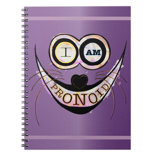 私はPRONOIDで楽観的な猫おもしろい引用文 ノートブック (正面)