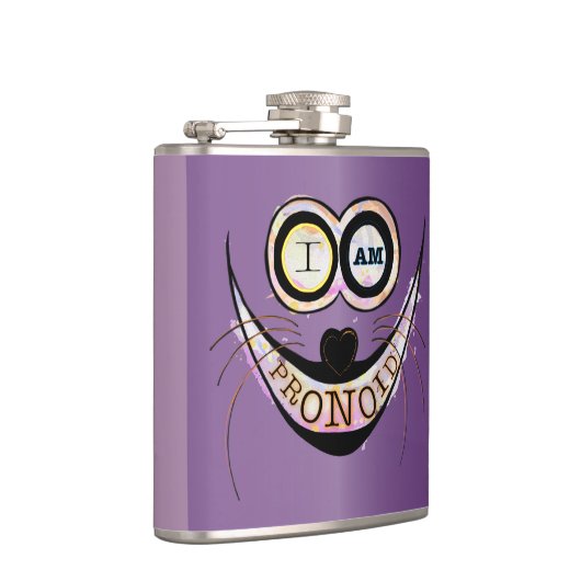 私はPRONOIDで楽観的な猫おもしろい引用文 フラスク (右)