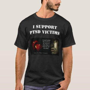 私はPTSDの被害者ダークメンズTシャツをサポート Tシャツ