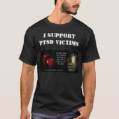 私はPTSD被害者ダークメンズTシャツをサポート Tシャツ (正面)