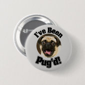 私はPug'd -ずっとおもしろいなパグボタンです 缶バッジ (正面&裏面)