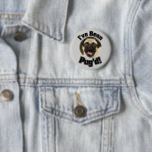 私はPug'd -ずっとおもしろいなパグボタンです 缶バッジ (インサイチュ)