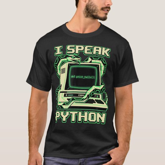 私はPythonソフトウェアを話す Tシャツ (正面)