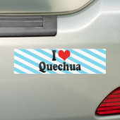 私はQuechua愛します バンパーステッカー (車上)