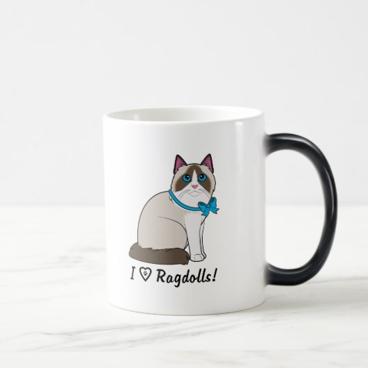 私はRagdoll猫を愛します モーフィングマグカップ (右)