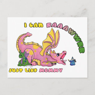 私はRAWRは、ちょうどママかわいいベビードラゴンガールのように ポストカード