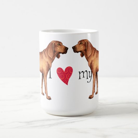 私はRedboneの私のCoonhoundを愛します コーヒーマグカップ (中央)