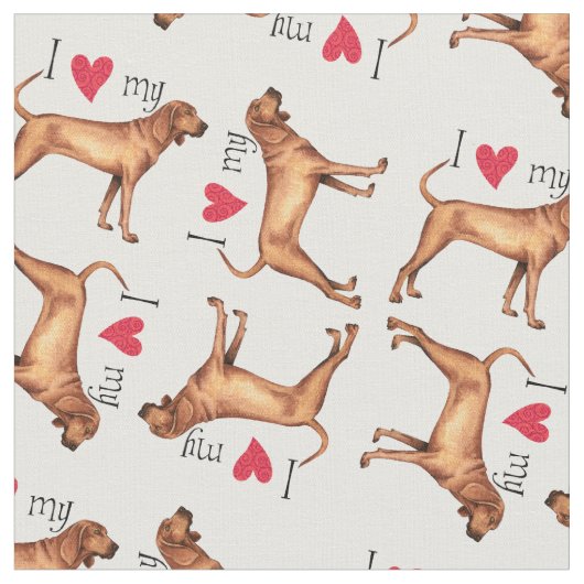私はRedboneの私のCoonhoundを愛します ファブリック (クローズアップ)