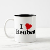 私はReubenを愛します ツートーンマグカップ (左)