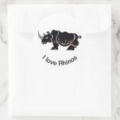 私はRHINOSが大好き – アフリカの野生生物 – 自然- ラウンドシール (バッグ)