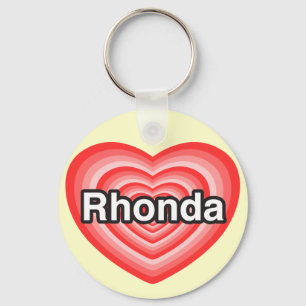 私はRhondaを愛します。 私はRhonda愛します。 ハート キーホルダー