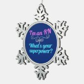 私はRNのスーパーヒーローです スノーフレークピューターオーナメント (右)