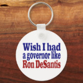 私はRon DeSantis赤い青い文字知事がいた キーホルダー (正面)