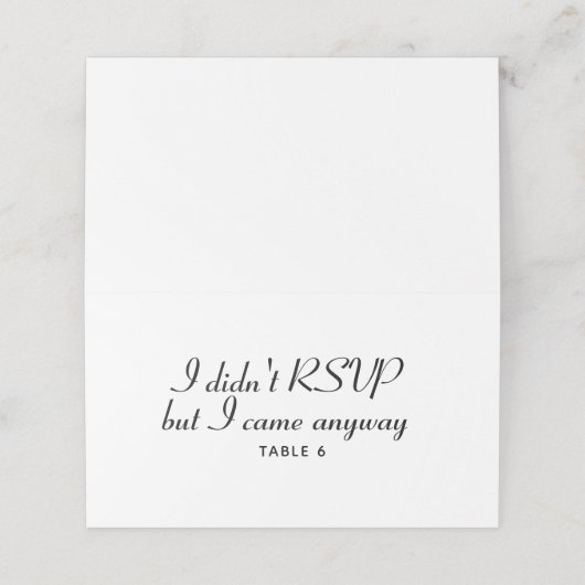 私はRSVPを見せなかった来が、とにかくおもしろいのテー結婚ブル プレイスカード (外部開封)
