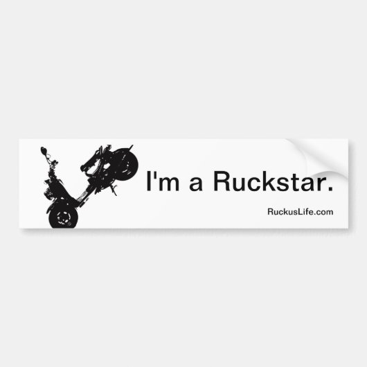 私はRuckustarのバンパーステッカーです バンパーステッカー (正面)