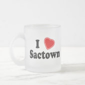 私はSactownを愛します フロストグラスマグカップ (左)