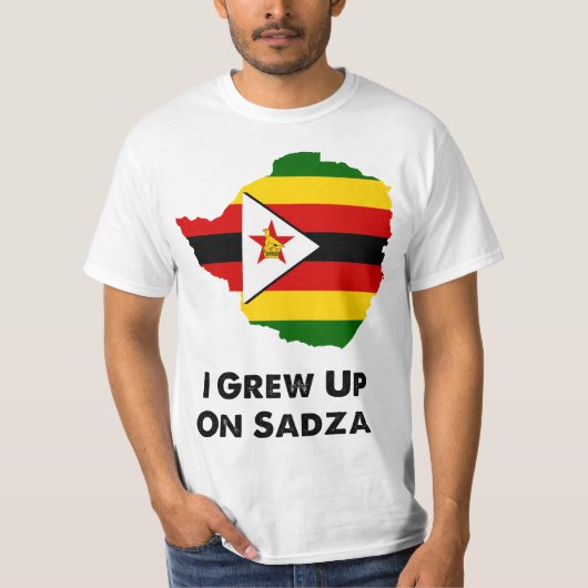 私はSadzaジンバブエで育ちました Tシャツ (正面)