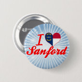 私はSanford、ノースカロライナを愛します 缶バッジ (正面&裏面)