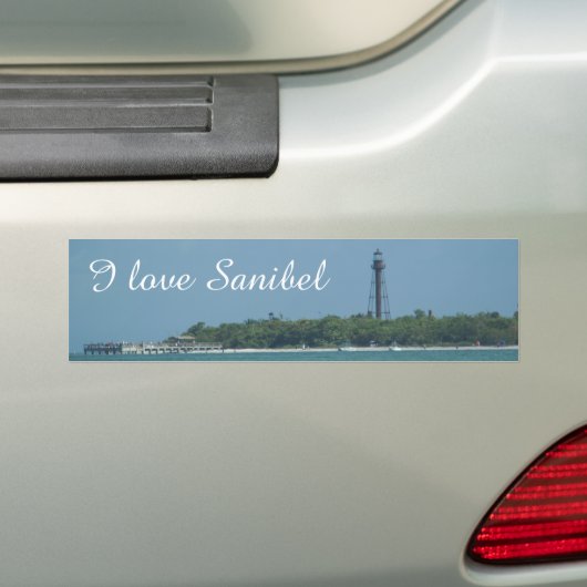 私はSanibelのバンパーステッカーを愛します バンパーステッカー (車上)